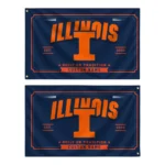 Illinois Fighting Illini House Flag Personalized Ornate Border Blue Best Selling