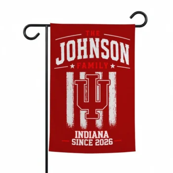 Indiana Hoosiers Garden Flag Custom Distressed Stripes Red Best Selling