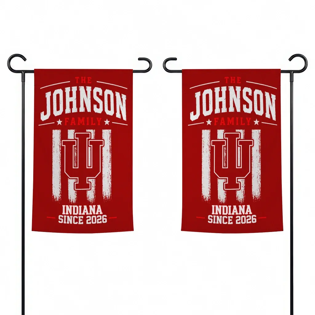 Indiana Hoosiers Garden Flag Custom Distressed Stripes Red Fashion Forward Indiana Hoosiers Garden Flag Custom Distressed Stripes Red Fashion Forward