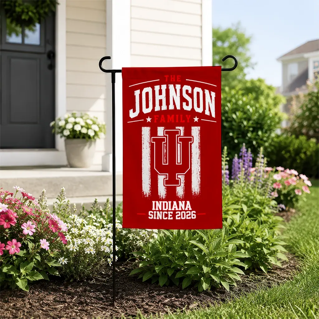 Indiana Hoosiers Garden Flag Custom Distressed Stripes Red New Arrival Indiana Hoosiers Garden Flag Custom Distressed Stripes Red New Arrival