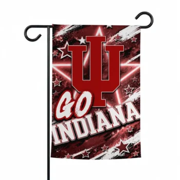 Indiana Hoosiers Garden Flag Personalized Glowing Star Red Best Selling