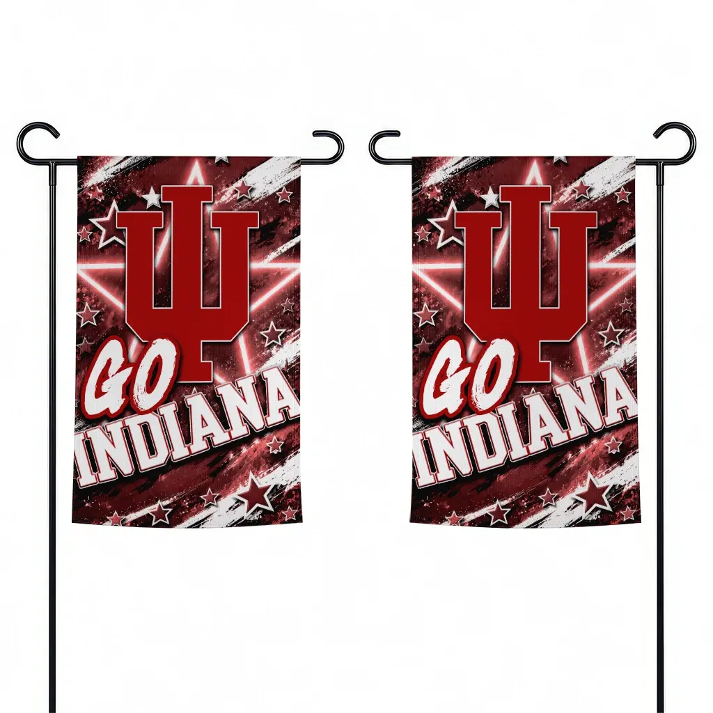 Indiana Hoosiers Garden Flag Personalized Glowing Star Red Fashion Forward Indiana Hoosiers Garden Flag Personalized Glowing Star Red Fashion Forward