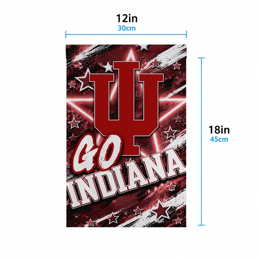 Indiana Hoosiers Garden Flag Personalized Glowing Star Red High Quality Indiana Hoosiers Garden Flag Personalized Glowing Star Red High Quality
