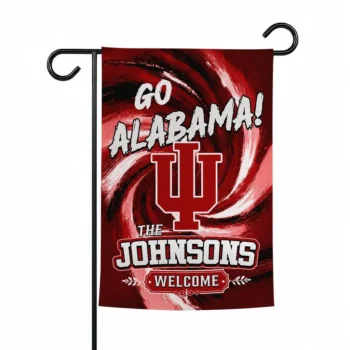 Indiana Hoosiers Garden Flag Personalized Swirl Vortex Red Best Selling