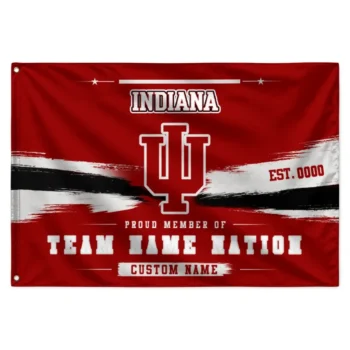 Indiana Hoosiers House Flag Customized Brushed Streaks Red Best Selling