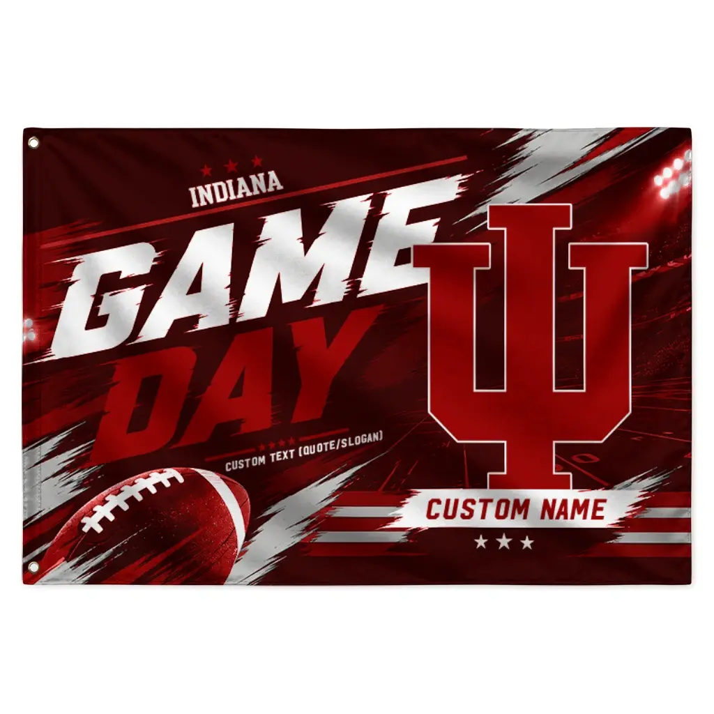 Indiana Hoosiers House Flag Personalized Action Streaks Red Best Selling Indiana Hoosiers House Flag Personalized Action Streaks Red Best Selling
