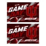 Indiana Hoosiers House Flag Personalized Action Streaks Red Best Selling