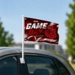 Indiana Hoosiers House Flag Personalized Action Streaks Red Best Selling