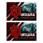 Indiana Hoosiers House Flag Personalized Diagonal Stripes Red Best Selling