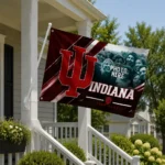 Indiana Hoosiers House Flag Personalized Diagonal Stripes Red Best Selling