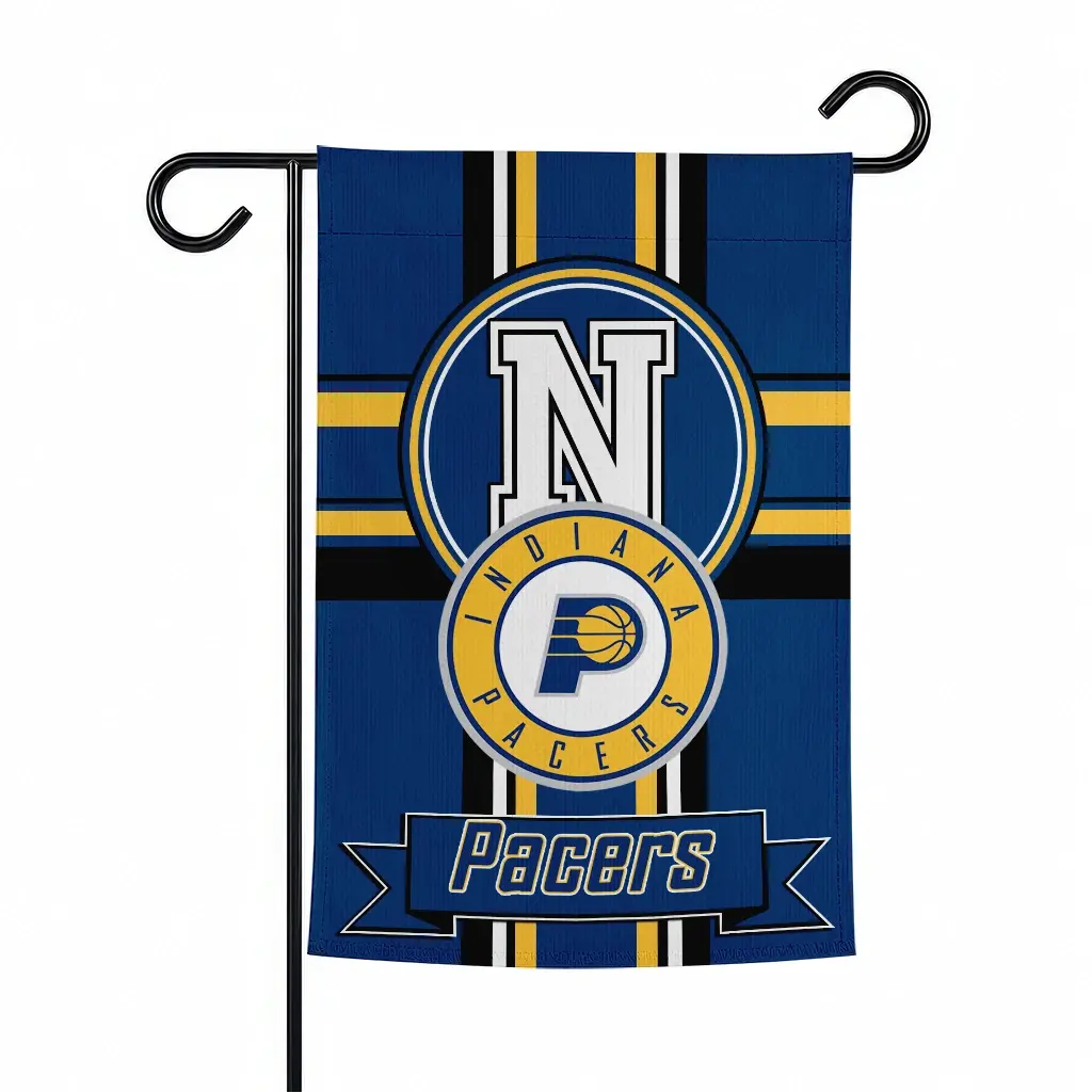 Indiana Pacers Garden Flag Custom Circle Medallion Blue Best Selling Indiana Pacers Garden Flag Custom Circle Medallion Blue Best Selling