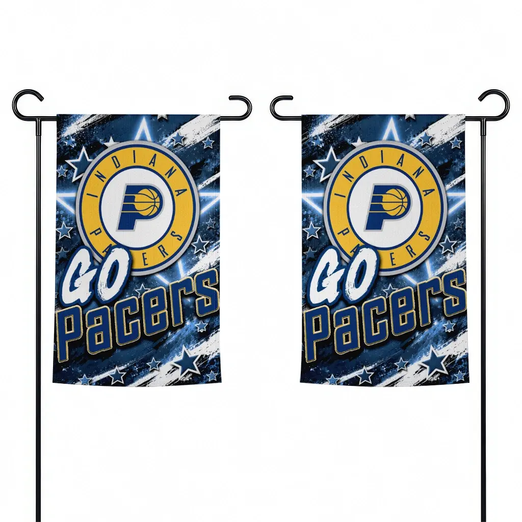Indiana Pacers Garden Flag Customized Glowing Star Blue Fashion Forward Indiana Pacers Garden Flag Customized Glowing Star Blue Fashion Forward