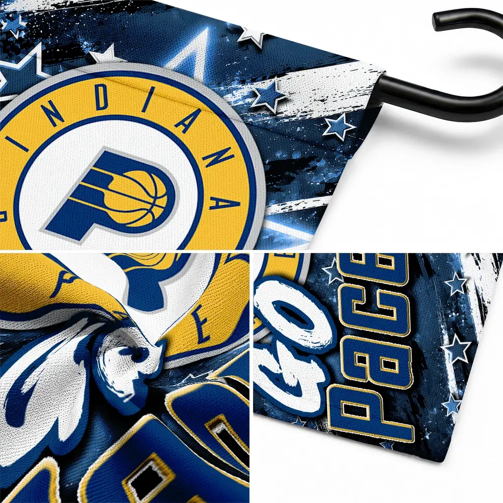 Indiana Pacers Garden Flag Customized Glowing Star Blue Latest Model Indiana Pacers Garden Flag Customized Glowing Star Blue Latest Model