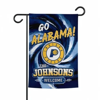 Indiana Pacers Garden Flag Customized Swirl Vortex Blue Best Selling