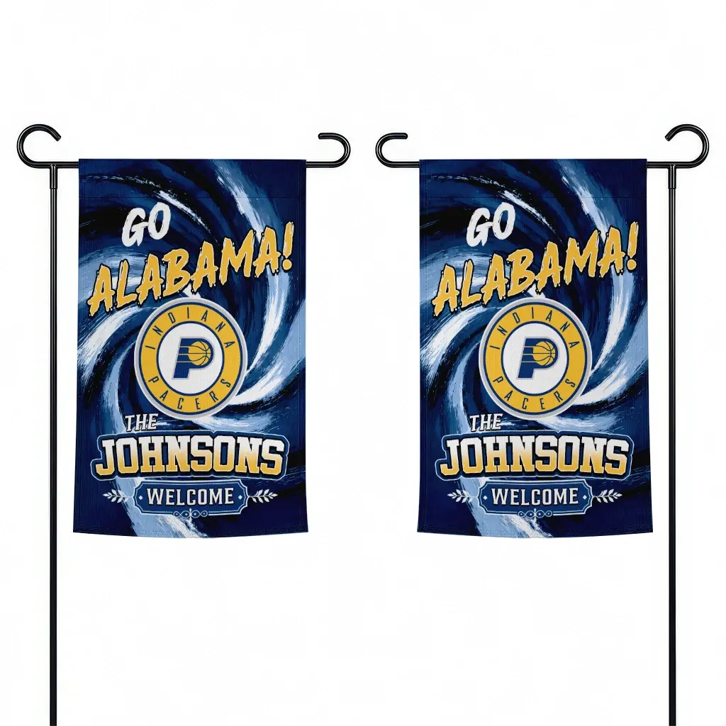 Indiana Pacers Garden Flag Customized Swirl Vortex Blue Fashion Forward Indiana Pacers Garden Flag Customized Swirl Vortex Blue Fashion Forward