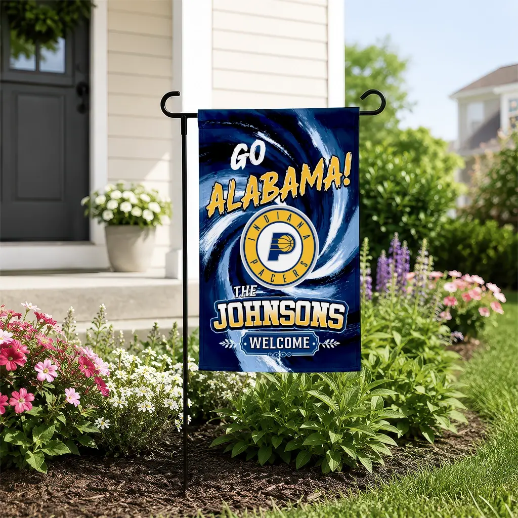 Indiana Pacers Garden Flag Customized Swirl Vortex Blue New Arrival Indiana Pacers Garden Flag Customized Swirl Vortex Blue New Arrival