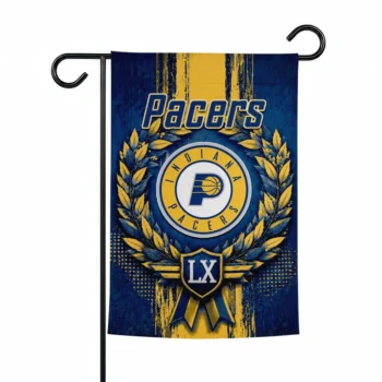 Indiana Pacers Garden Flag Personalized Laurel Wreath Blue Best Selling