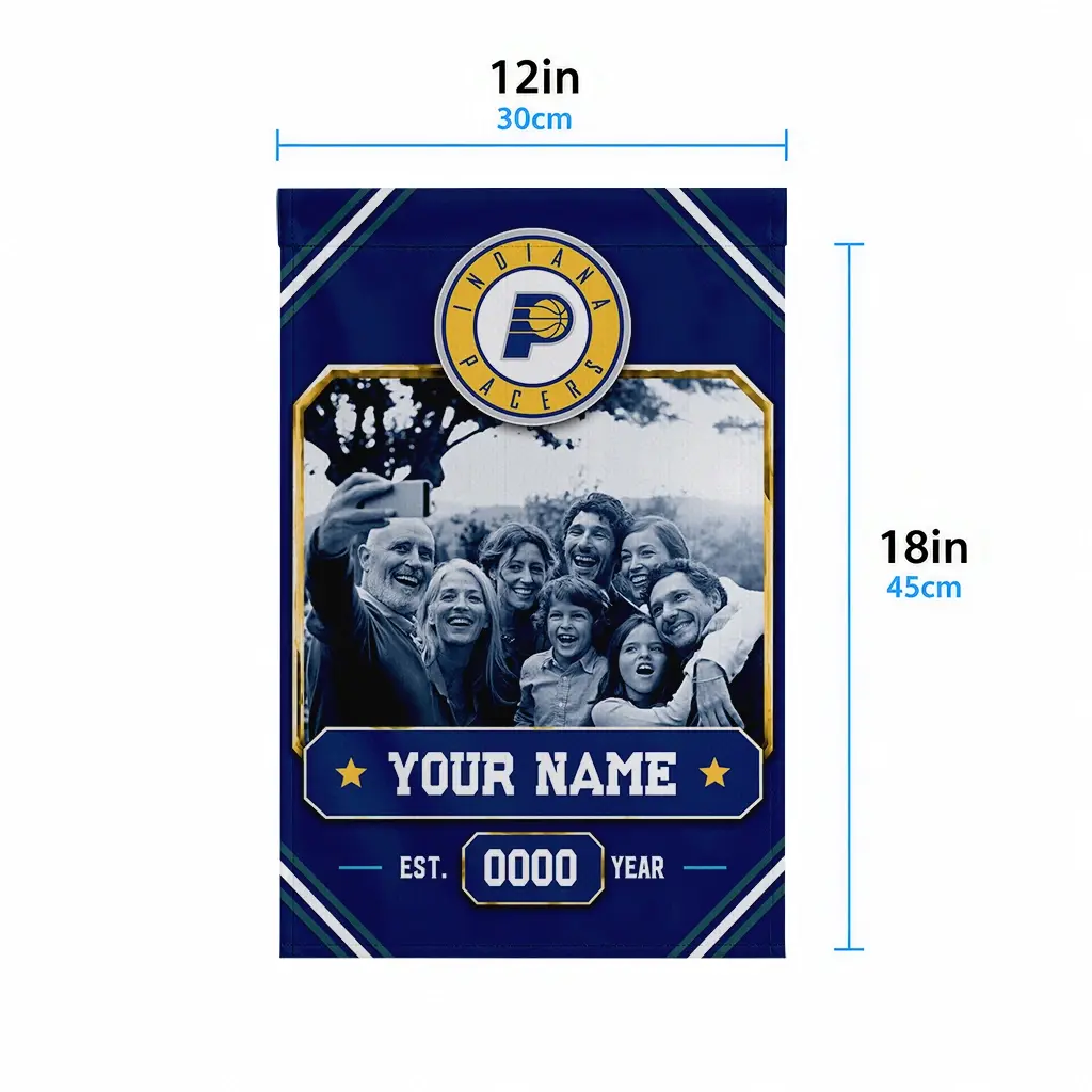 Indiana Pacers Garden Flag Personalized Photo Frame Blue High Quality Indiana Pacers Garden Flag Personalized Photo Frame Blue High Quality
