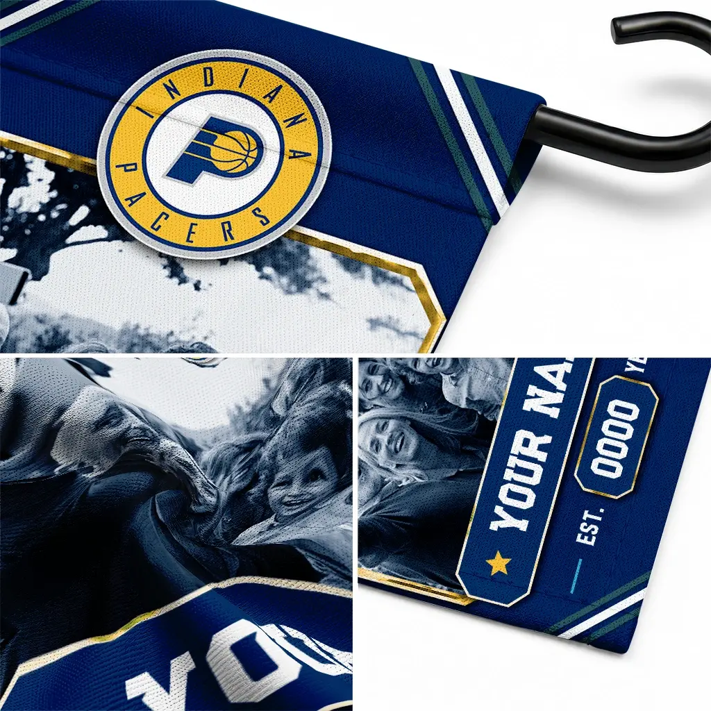 Indiana Pacers Garden Flag Personalized Photo Frame Blue Latest Model Indiana Pacers Garden Flag Personalized Photo Frame Blue Latest Model