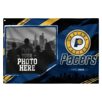 Indiana Pacers House Flag Personalized Framed Photo Blue Black Best Selling