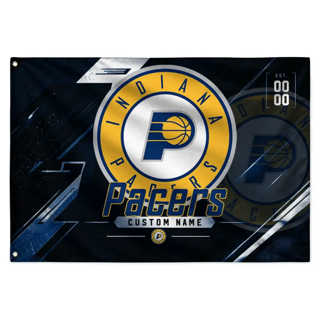 Indiana Pacers House Flag Personalized Speed Slashes Blue Best Selling Indiana Pacers House Flag Personalized Speed Slashes Blue Best Selling
