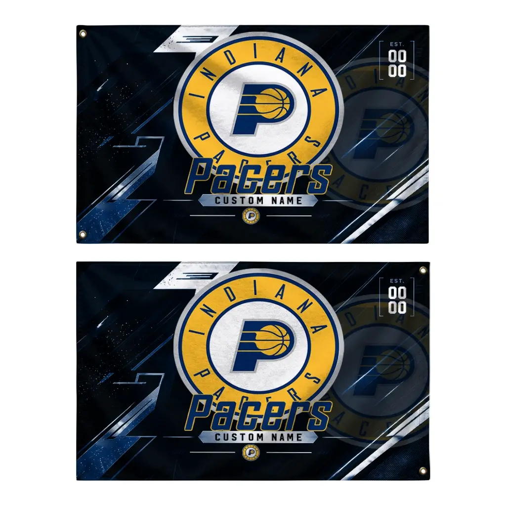 Indiana Pacers House Flag Personalized Speed Slashes Blue Fashion Forward Indiana Pacers House Flag Personalized Speed Slashes Blue Fashion Forward