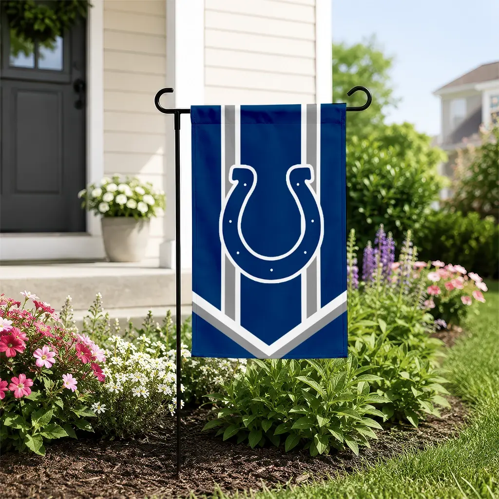 Indianapolis Colts Garden Flag Custom Chevron Stripes Blue New Arrival Indianapolis Colts Garden Flag Custom Chevron Stripes Blue New Arrival
