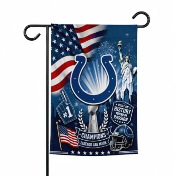 Indianapolis Colts Garden Flag - Custom Icon Collage Blue