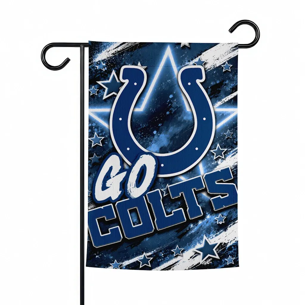 Indianapolis Colts Garden Flag Customized Glowing Star Blue Best Selling Indianapolis Colts Garden Flag Customized Glowing Star Blue Best Selling