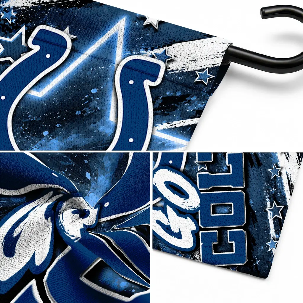 Indianapolis Colts Garden Flag Customized Glowing Star Blue Latest Model Indianapolis Colts Garden Flag Customized Glowing Star Blue Latest Model