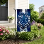 Indianapolis Colts Garden Flag Personalized Laurel Wreath Blue Best Selling