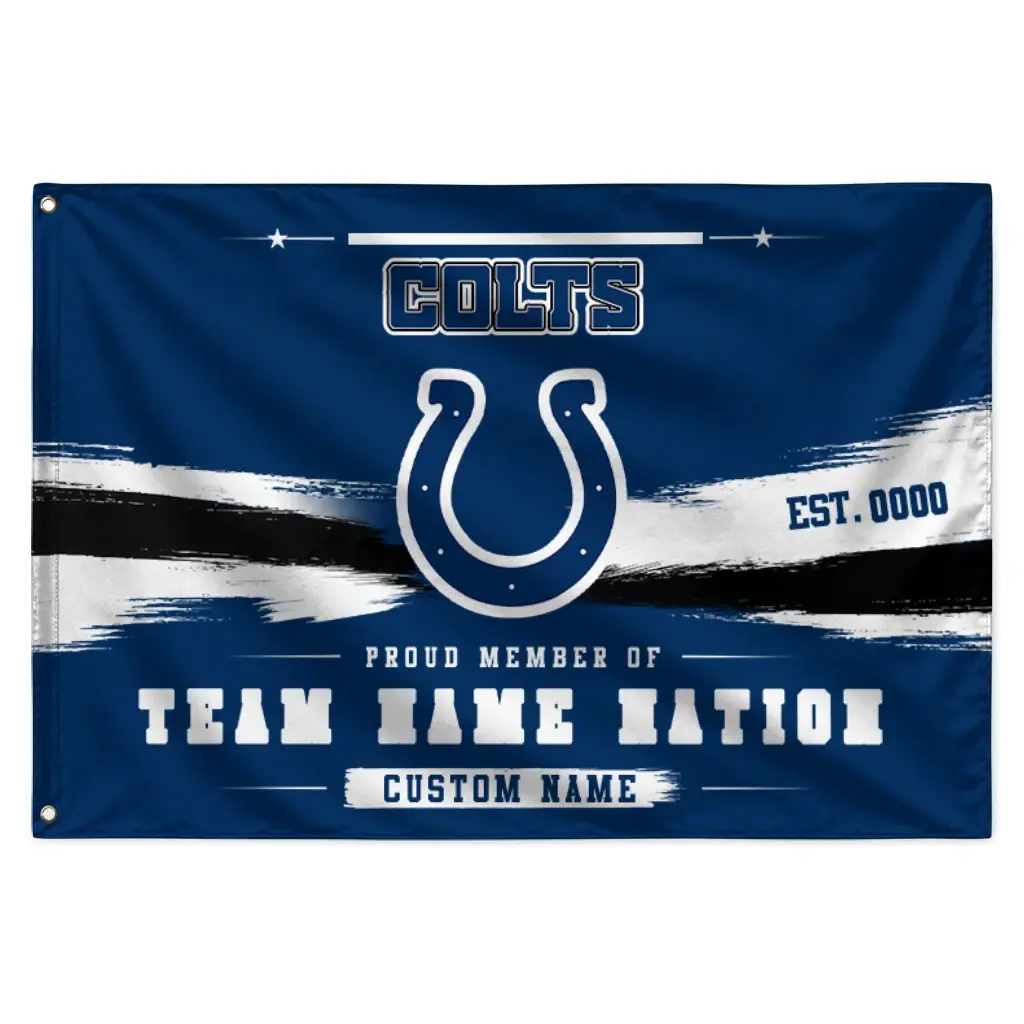 Indianapolis Colts House Flag Custom Brushed Streaks Blue Best Selling Indianapolis Colts House Flag Custom Brushed Streaks Blue Best Selling
