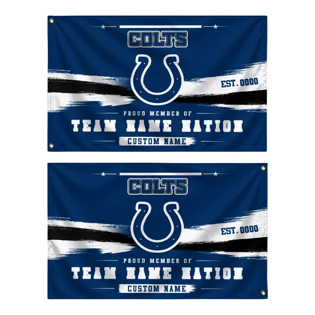 Indianapolis Colts House Flag Custom Brushed Streaks Blue Fashion Forward Indianapolis Colts House Flag Custom Brushed Streaks Blue Fashion Forward