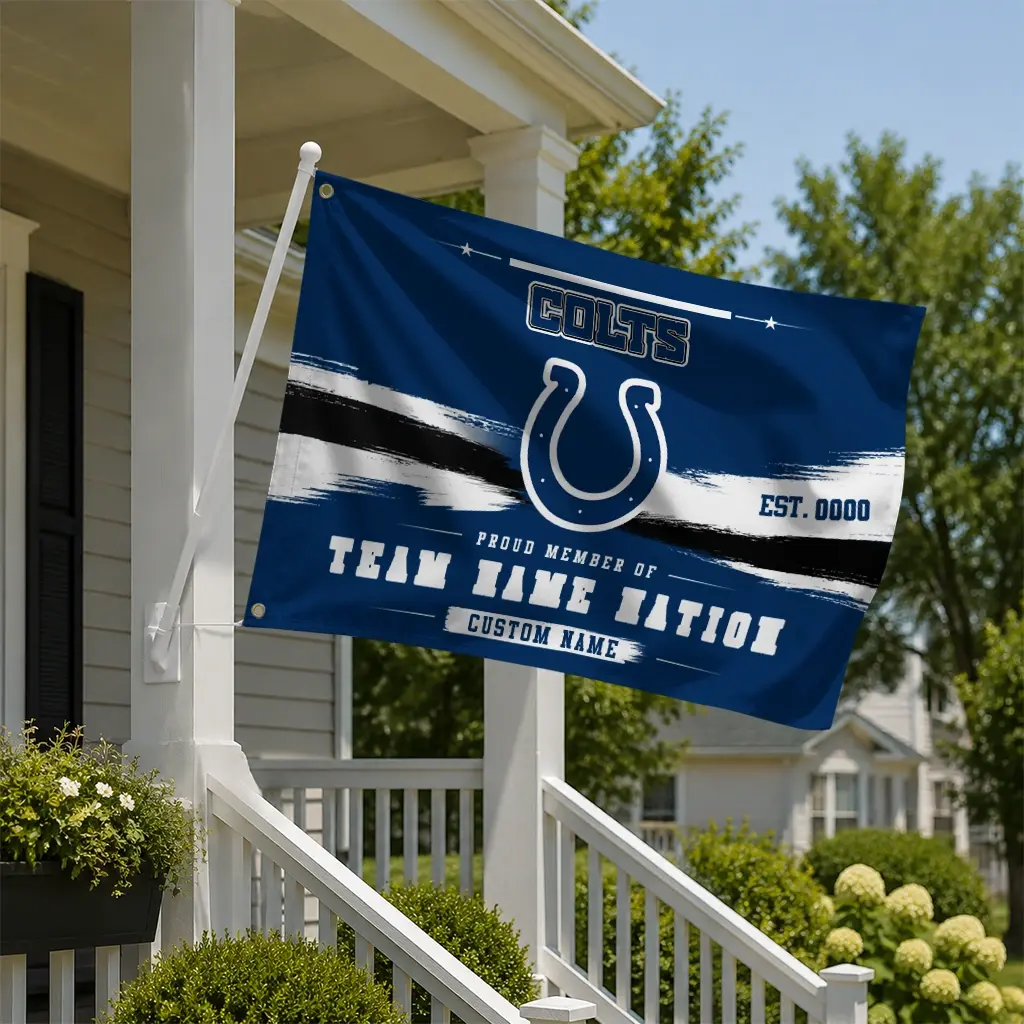 Indianapolis Colts House Flag Custom Brushed Streaks Blue New Arrival Indianapolis Colts House Flag Custom Brushed Streaks Blue New Arrival