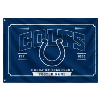 Indianapolis Colts House Flag Custom Ornate Border Blue Best Selling