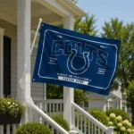 Indianapolis Colts House Flag Custom Ornate Border Blue Best Selling