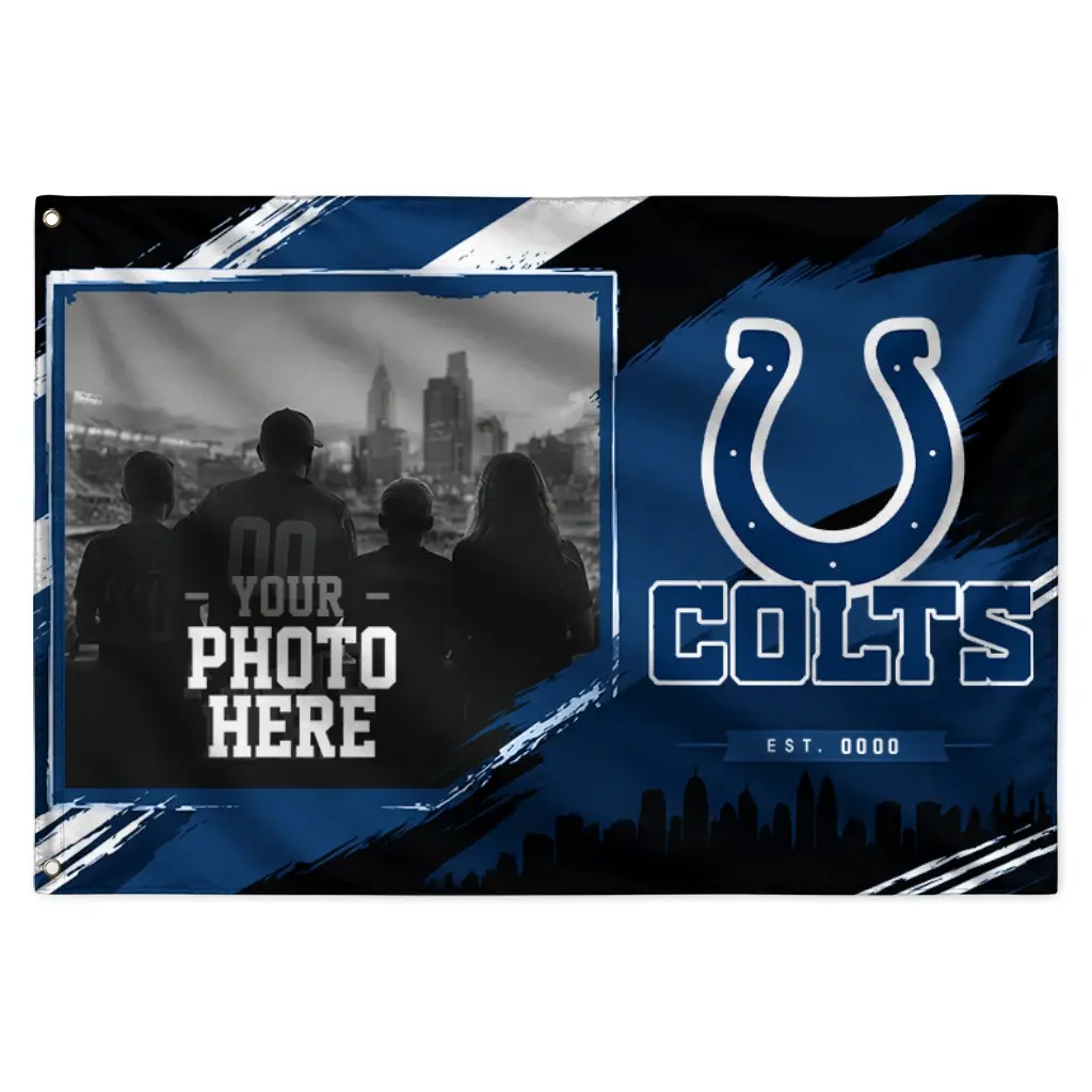 Indianapolis Colts House Flag Personalized Framed Photo Blue Black Best Selling Indianapolis Colts House Flag Personalized Framed Photo Blue Black Best Selling