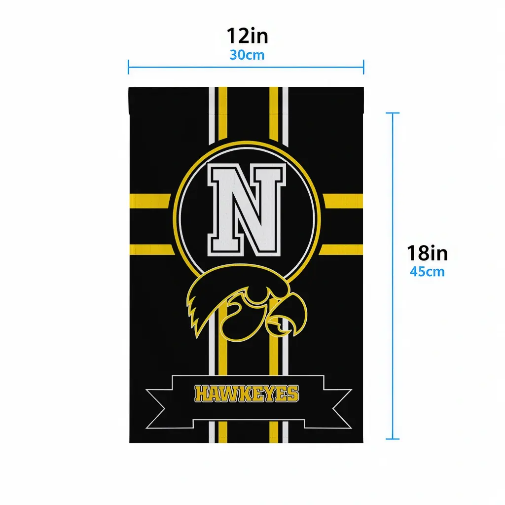 Iowa Hawkeyes Garden Flag Custom Circle Medallion Black High Quality Iowa Hawkeyes Garden Flag Custom Circle Medallion Black High Quality