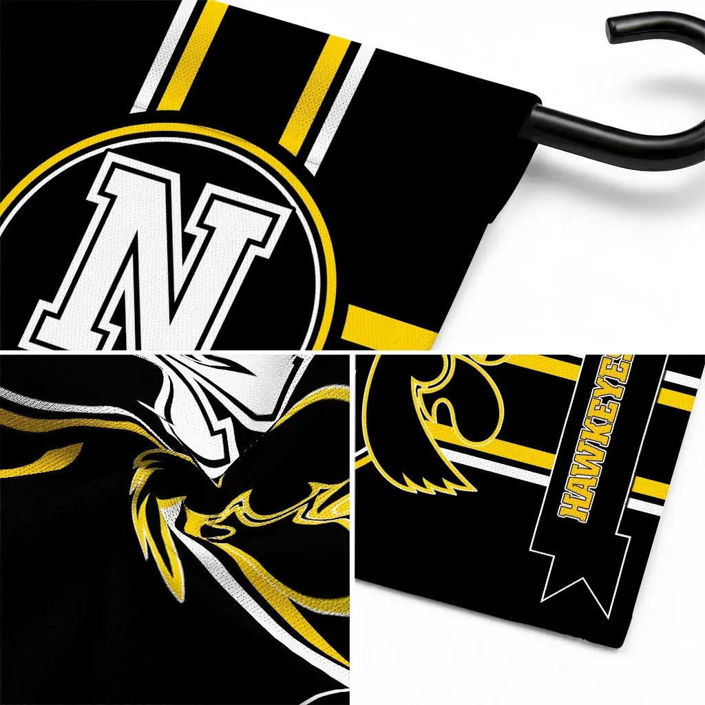 Iowa Hawkeyes Garden Flag Custom Circle Medallion Black Latest Model Iowa Hawkeyes Garden Flag Custom Circle Medallion Black Latest Model