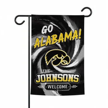 Iowa Hawkeyes Garden Flag Customized Swirl Vortex Black Best Selling