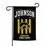 Iowa Hawkeyes Garden Flag Personalized Distressed Stripes Black Best Selling