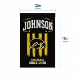 Iowa Hawkeyes Garden Flag Personalized Distressed Stripes Black Best Selling
