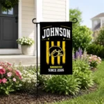 Iowa Hawkeyes Garden Flag Personalized Distressed Stripes Black Best Selling