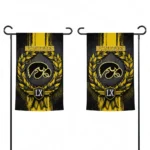 Iowa Hawkeyes Garden Flag Personalized Laurel Wreath Black Best Selling