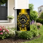 Iowa Hawkeyes Garden Flag Personalized Laurel Wreath Black Best Selling