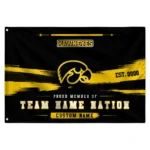 Iowa Hawkeyes House Flag Custom Brushed Streaks Black Best Selling