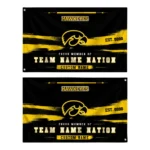 Iowa Hawkeyes House Flag Custom Brushed Streaks Black Best Selling