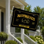 Iowa Hawkeyes House Flag Custom Ornate Border Black Best Selling