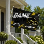 Iowa Hawkeyes House Flag Customized Action Streaks Black Best Selling