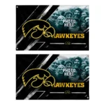 Iowa Hawkeyes House Flag Customized Diagonal Stripes Black Best Selling